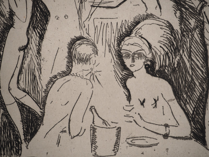 Kees VAN DONGEN : Tableaux de Paris : Club parisien, Gravure original (photo de détail 5) - Crédit photo : Galerie Art.Paris