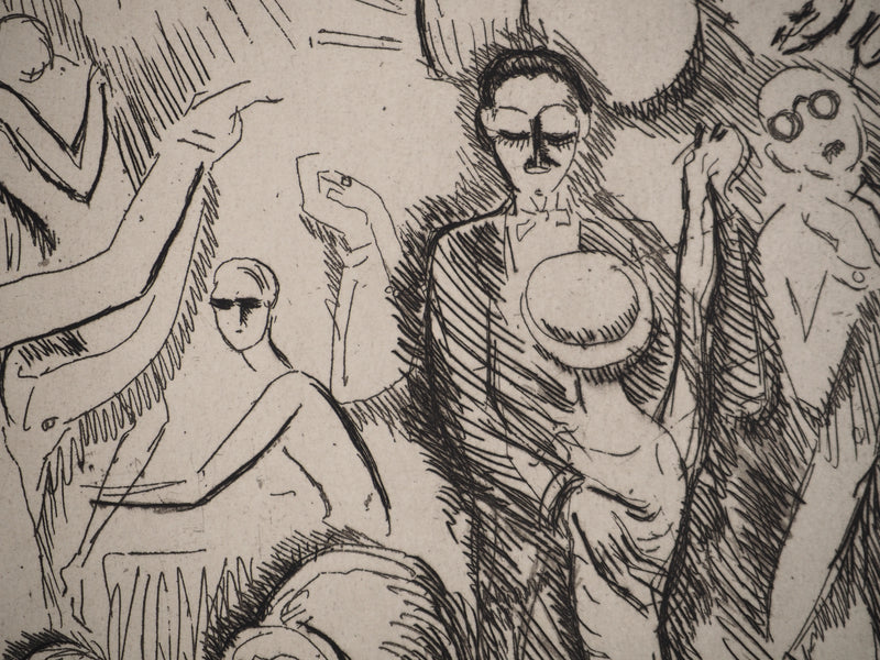Kees VAN DONGEN : Tableaux de Paris : Club parisien, Gravure original (photo de détail 6) - Crédit photo : Galerie Art.Paris