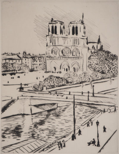 Albert MARQUET : Tableaux de Paris : Notre-Dame, Gravure original (vue générale) - Crédit photo : Galerie Art.Paris