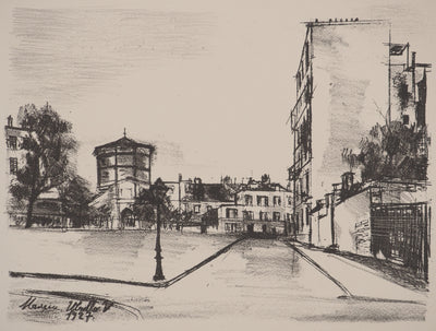 Maurice UTRILLO : Tableaux de Paris : Rue de l'Abreuvoir, Lithographie original (vue générale) - Crédit photo : Galerie Art.Paris