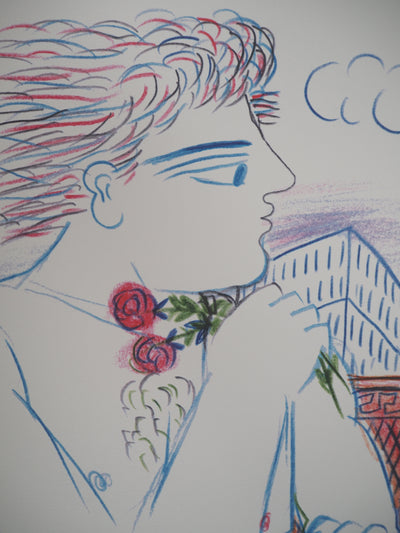Alekos FASSIANOS : Homme romantique, Sérigraphie originale signée