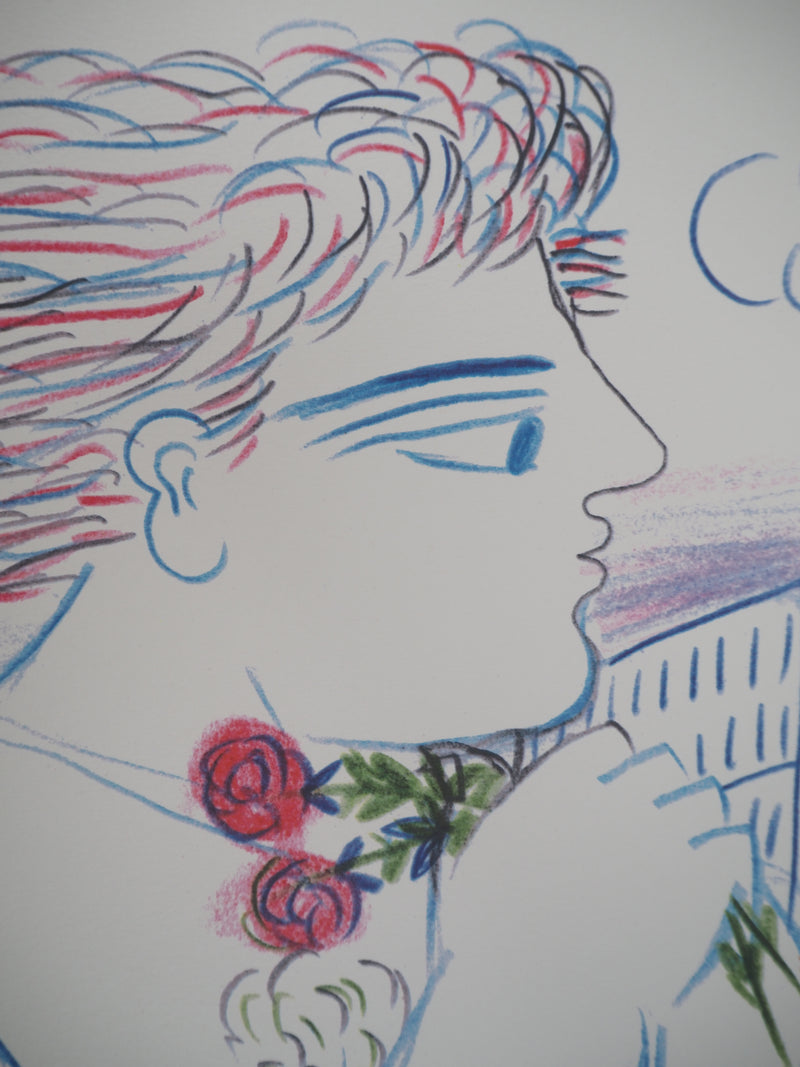 Alekos FASSIANOS : Homme romantique, Sérigraphie originale signée