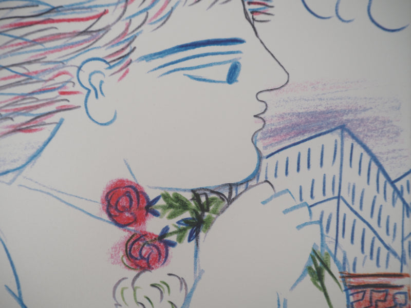 Alekos FASSIANOS : Homme romantique, Sérigraphie originale signée