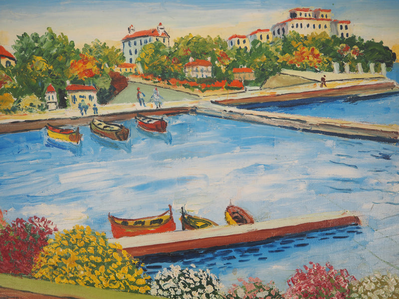 Elisée MACLET : Le Port de Beaulieu sur Mer, Huile sur toile signée