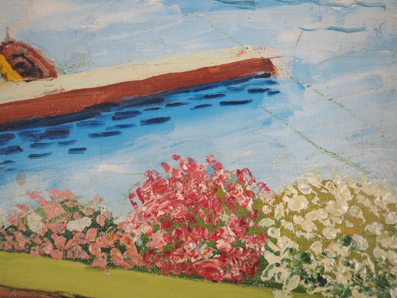 Elisée MACLET : Le Port de Beaulieu sur Mer, Huile sur toile signée