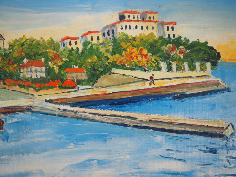 Elisée MACLET : Le Port de Beaulieu sur Mer, Huile sur toile signée