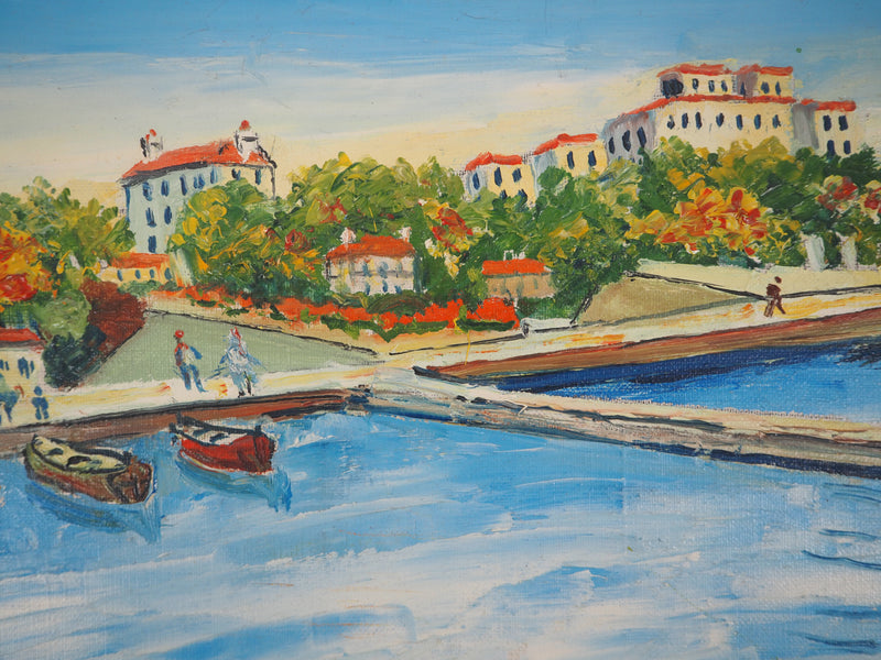 Elisée MACLET : Le Port de Beaulieu sur Mer, Huile sur toile signée
