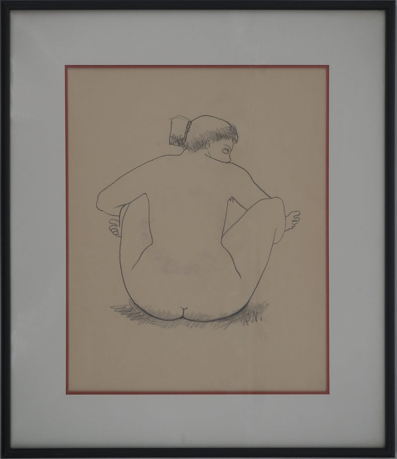 Antonuccio VOLTI : Nu de dos, Dessin original signé