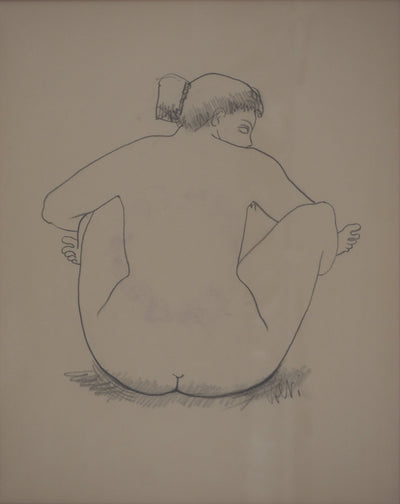 Antonuccio VOLTI : Nu de dos, Dessin original signé
