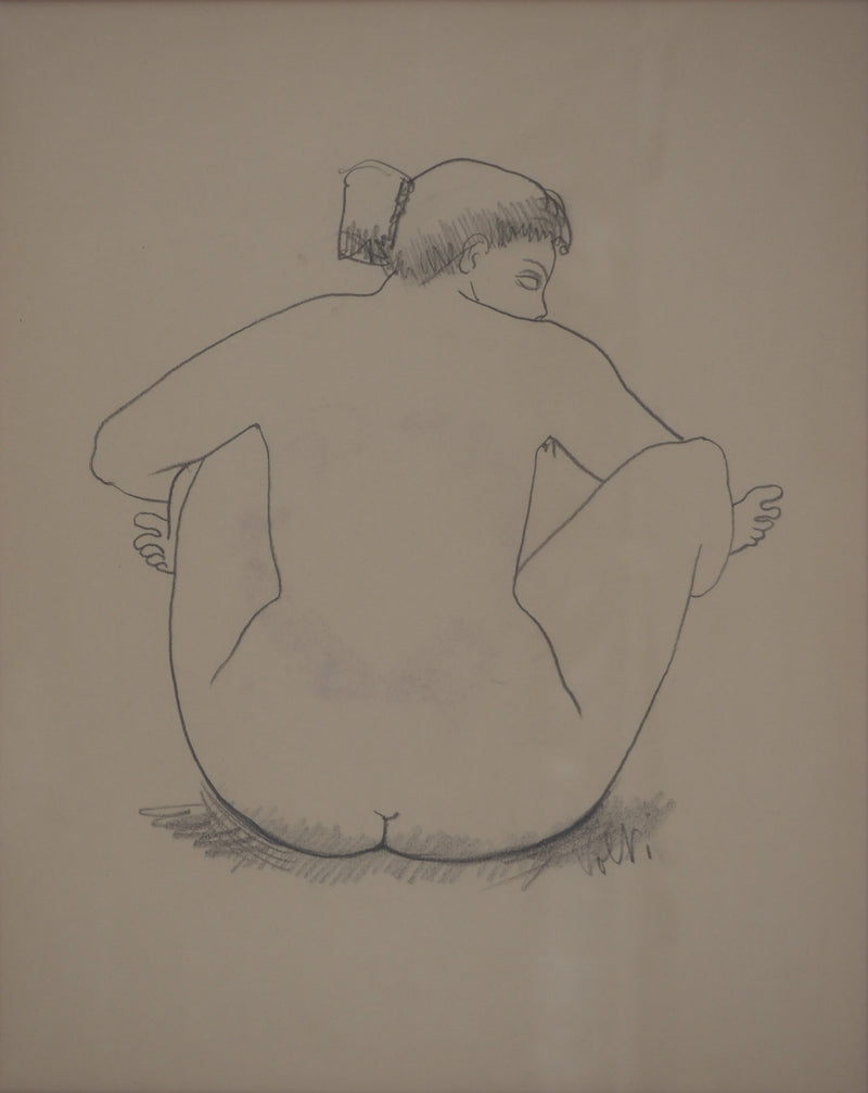 Antonuccio VOLTI : Nu de dos, Dessin original signé