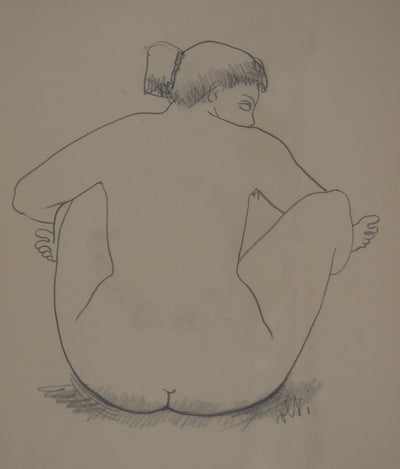 Antonuccio VOLTI : Nu de dos, Dessin original signé