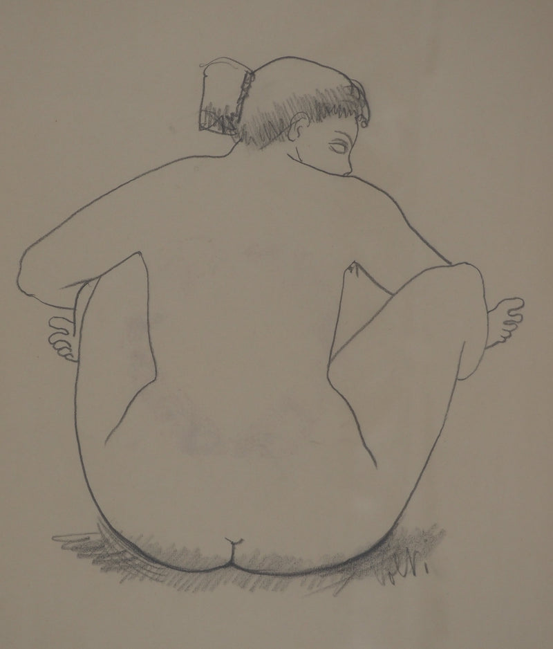 Antonuccio VOLTI : Nu de dos, Dessin original signé