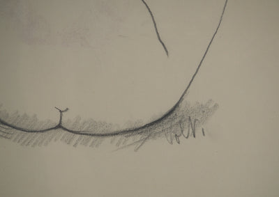 Antonuccio VOLTI : Nu de dos, Dessin original signé