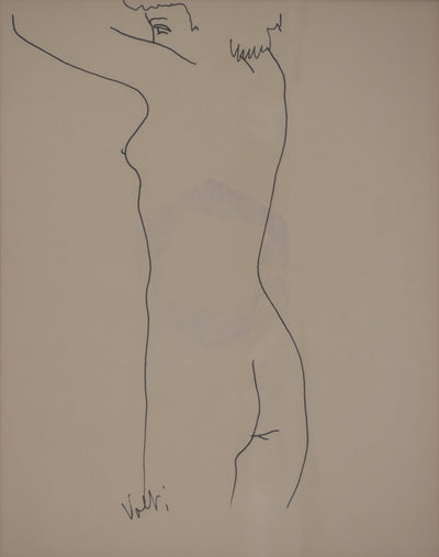Antonuccio VOLTI : Nu de profil, Dessin original signé