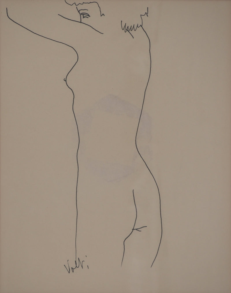 Antonuccio VOLTI : Nu de profil, Dessin original signé