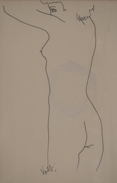Antonuccio VOLTI : Nu de profil, Dessin original signé