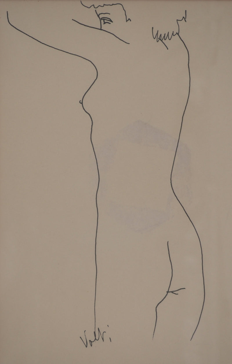 Antonuccio VOLTI : Nu de profil, Dessin original signé