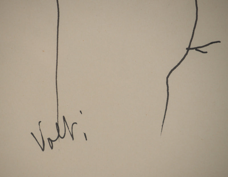 Antonuccio VOLTI : Nu de profil, Dessin original signé