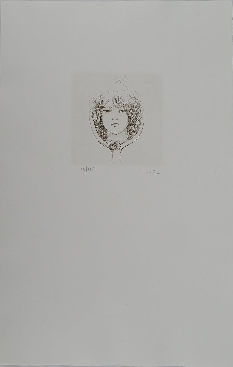 Leonor FINI : Femme au miroir, Gravure originale (photo de détail 2) - Crédit photo : Galerie Art.Paris