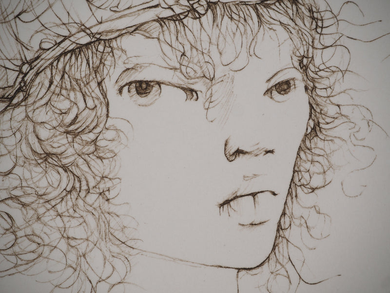 Leonor FINI : Beret à fleur, Gravure originale (photo de détail 5) - Crédit photo : Galerie Art.Paris