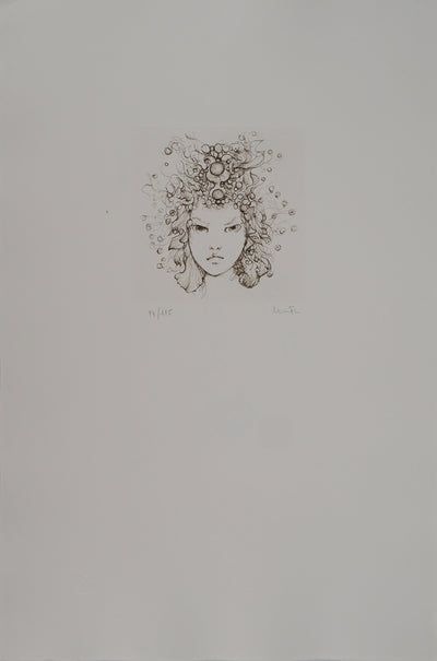 Leonor FINI : Couronne de perles, Gravure originale (photo de détail 2) - Crédit photo : Galerie Art.Paris