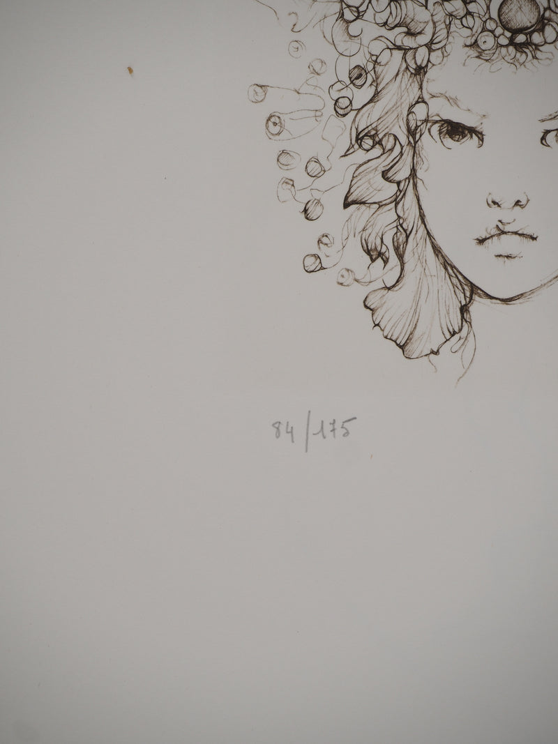 Leonor FINI : Couronne de perles, Gravure originale (photo de détail 4) - Crédit photo : Galerie Art.Paris