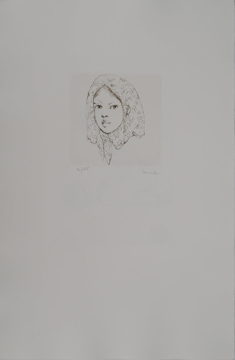 Leonor FINI : Voilage en fleur, Gravure originale (photo de détail 2) - Crédit photo : Galerie Art.Paris