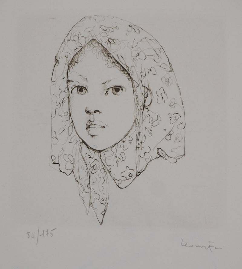 Leonor FINI : Voilage en fleur, Gravure originale (vue générale) - Crédit photo : Galerie Art.Paris