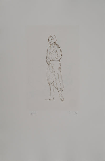 Leonor FINI : La paysanne, Gravure originale (photo de détail 2) - Crédit photo : Galerie Art.Paris