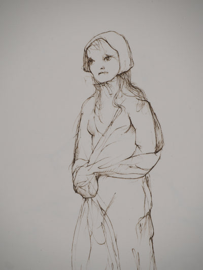 Leonor FINI : La paysanne, Gravure originale (photo de détail 5) - Crédit photo : Galerie Art.Paris