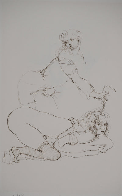 Leonor FINI : Intimité féminine, Gravure originale (vue générale) - Crédit photo : Galerie Art.Paris