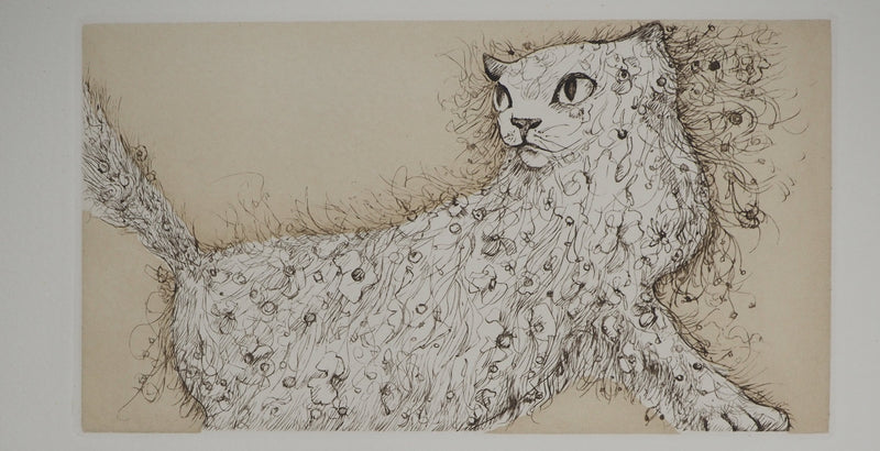 Léonor FINI : Le chat, Gravure originale signée