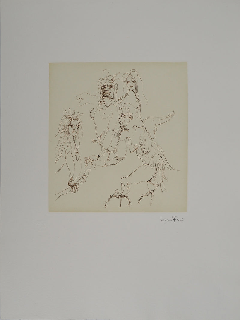 Leonor FINI : Les anges, Gravure originale (photo de détail 2) - Crédit photo : Galerie Art.Paris