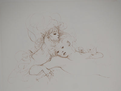 Leonor FINI : Deux jeune femmes, Gravure originale (vue générale) - Crédit photo : Galerie Art.Paris