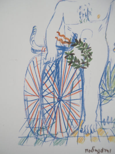 Alekos FASSIANOS : Jeux Olympiques, Cycliste couronné, Lithographie originale (photo de détail 5) - Crédit photo : Galerie Art.Paris