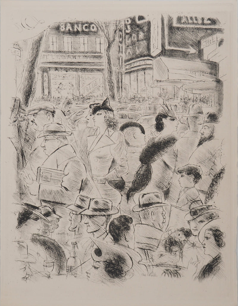 CHAS LABORDE : La gloire de Paris : Boulevard Haussman, Gravure originale (vue générale) - Crédit photo : Galerie Art.Paris