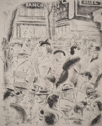 CHAS LABORDE : La gloire de Paris : Boulevard Haussman, Gravure originale (photo de détail 2) - Crédit photo : Galerie Art.Paris