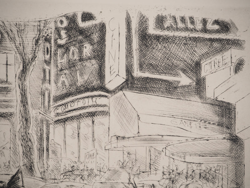 CHAS LABORDE : La gloire de Paris : Boulevard Haussman, Gravure originale (photo de détail 5) - Crédit photo : Galerie Art.Paris