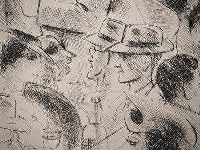CHAS LABORDE : La gloire de Paris : Boulevard Haussman, Gravure originale (photo de détail 6) - Crédit photo : Galerie Art.Paris