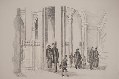 Jean-Emile LABOUREUR : La gloire de Paris : Sous les arches du Palais Royal, Gravure originale (photo de détail 7) - Crédit photo : Galerie Art.Paris