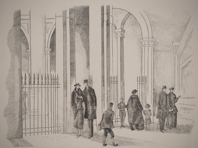 Jean-Emile LABOUREUR : La gloire de Paris : Sous les arches du Palais Royal, Gravure originale (vue générale) - Crédit photo : Galerie Art.Paris