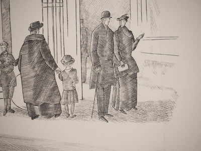 Jean-Emile LABOUREUR : La gloire de Paris : Sous les arches du Palais Royal, Gravure originale (photo de détail 4) - Crédit photo : Galerie Art.Paris