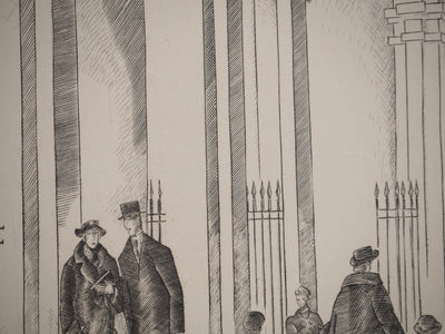 Jean-Emile LABOUREUR : La gloire de Paris : Sous les arches du Palais Royal, Gravure originale (photo de détail 6) - Crédit photo : Galerie Art.Paris