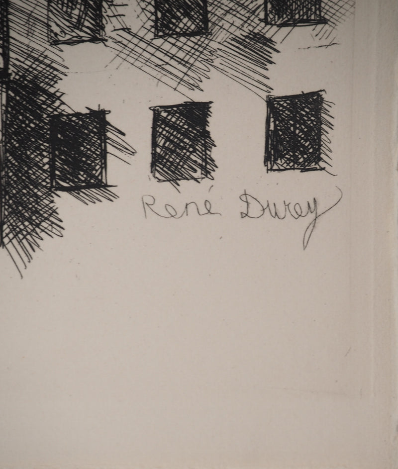 René DUREY : La gloire de Paris : Vue sur la Tour Eiffel, Gravure originale (photo de détail 3) - Crédit photo : Galerie Art.Paris