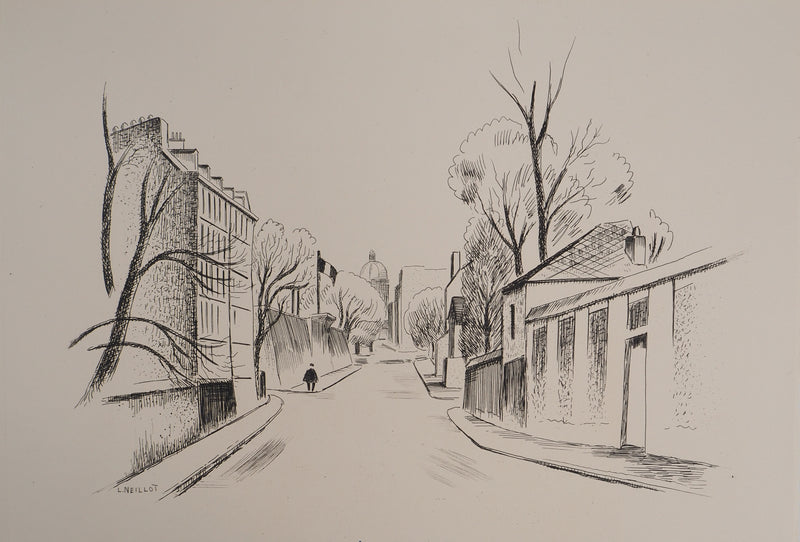 Louis NEILLOT : La gloire de Paris : Quartier des Gobellins, Gravure originale (vue générale) - Crédit photo : Galerie Art.Paris