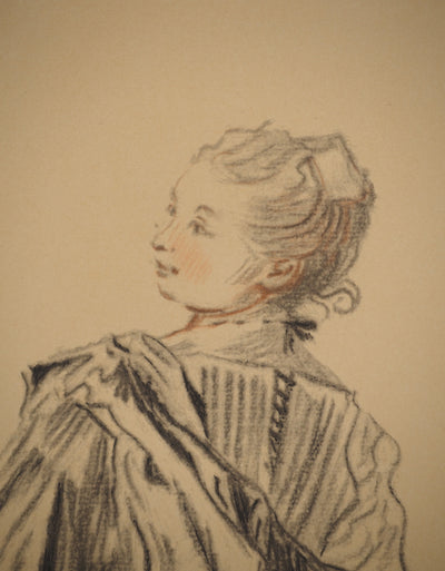 Antoine WATTEAU : Femme de dos, Héliogravure originale (photo de détail 4) - Crédit photo : Galerie Art.Paris