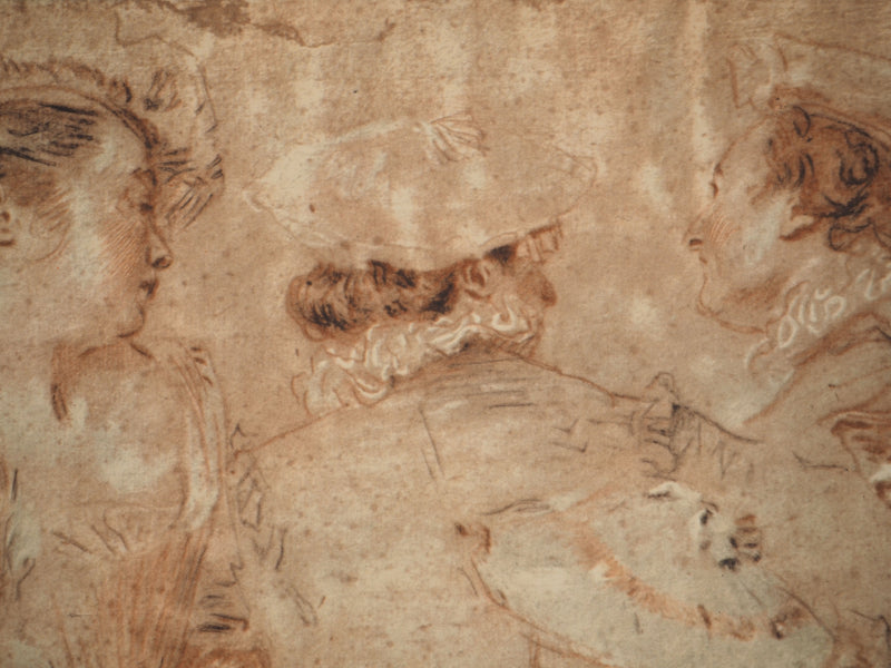 Antoine WATTEAU : Groupe de courtisane, Héliogravure originale (photo de détail 6) - Crédit photo : Galerie Art.Paris