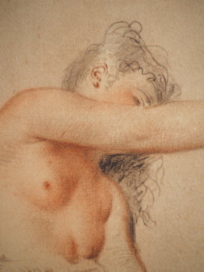 Antoine WATTEAU : Femme au bras levé, Héliogravure originale (photo de détail 3) - Crédit photo : Galerie Art.Paris