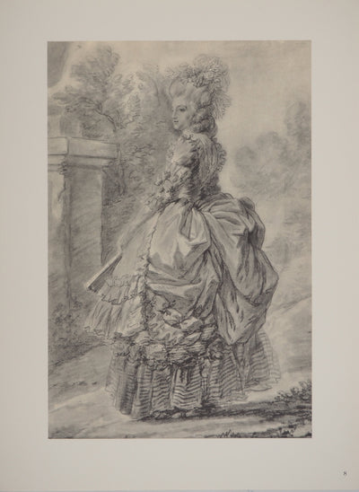 François André VINCENT : Femme à l'éventail, Héliogravure originale (vue générale) - Crédit photo : Galerie Art.Paris