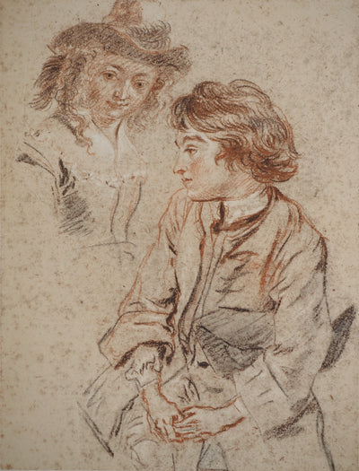 Antoine WATTEAU : Etude de mousquetaires, Héliogravure originale (photo de détail 2) - Crédit photo : Galerie Art.Paris